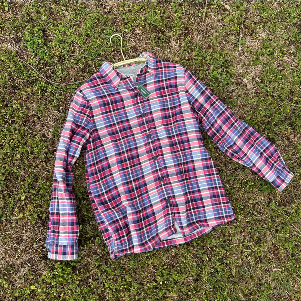 L.L.Bean Women’s Button-Up Fleece-Lined Flannel Shirt Jacket